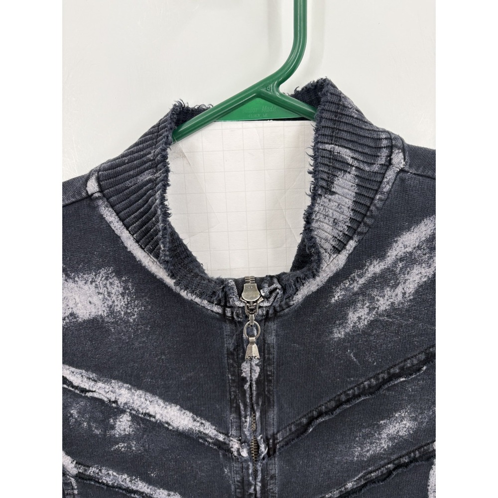 Affliction Live Fast Black Premium Men's Full Zip Sweatshirt Eagle Wings, Large - Picture 5 of 9